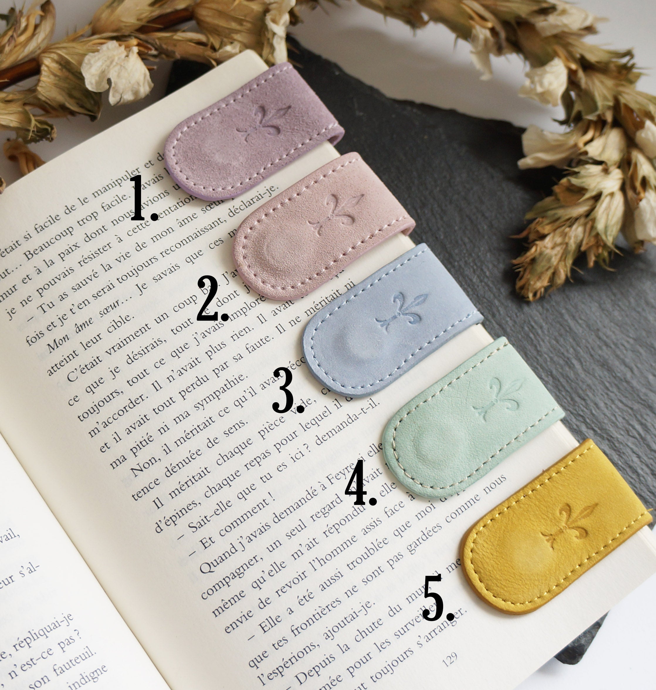 Magnetic Bookmarks - Pastel Suede