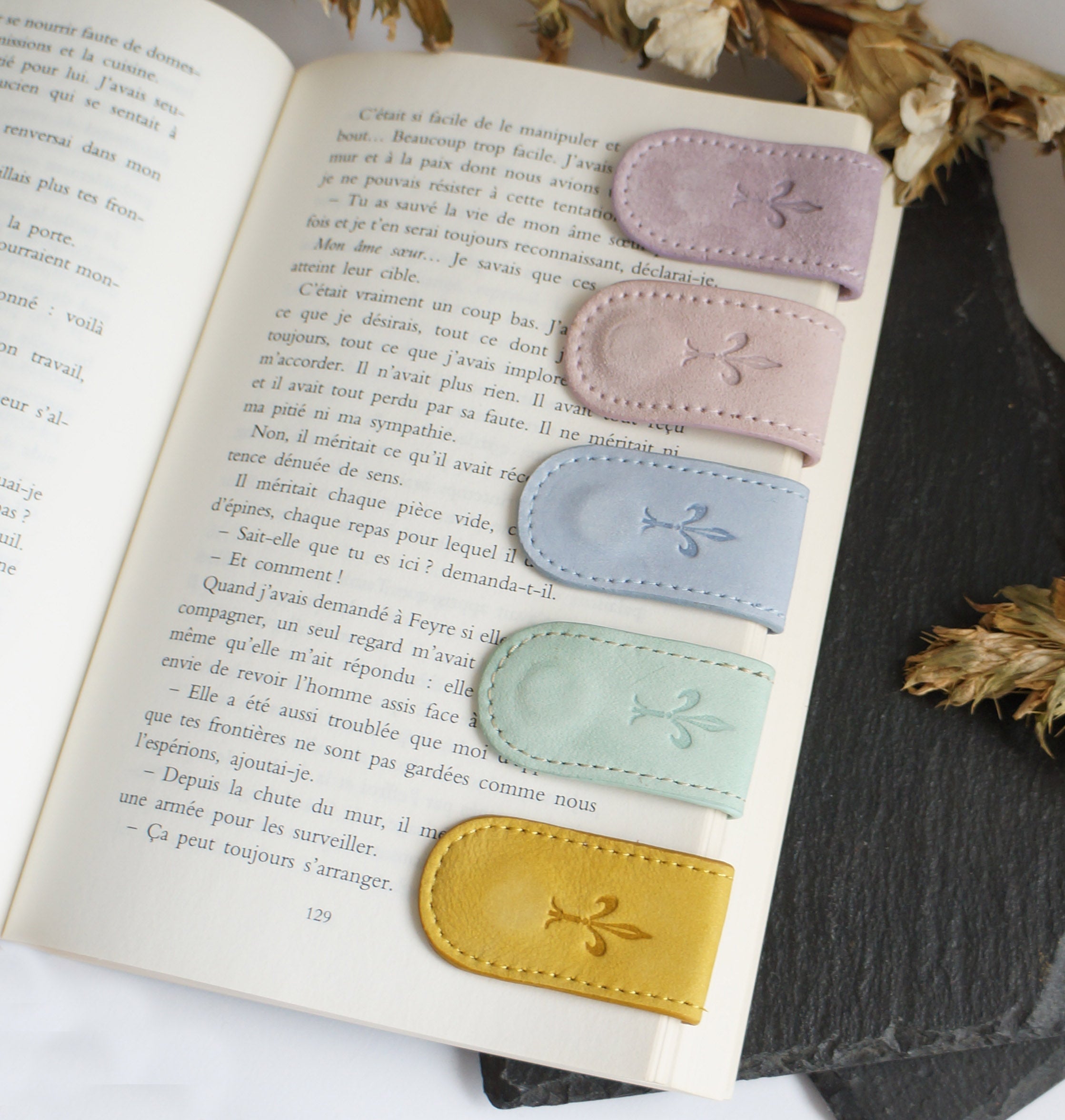 Magnetic Bookmarks - Pastel Suede