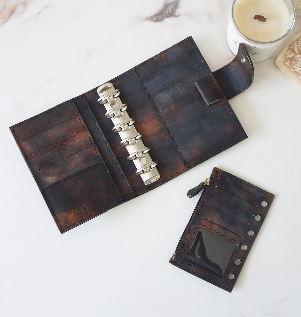 Nebuleuse Leather Planner Bundle - Pocket Ring Planner, Fly Leaf Wallet, Pouch & Bracelet