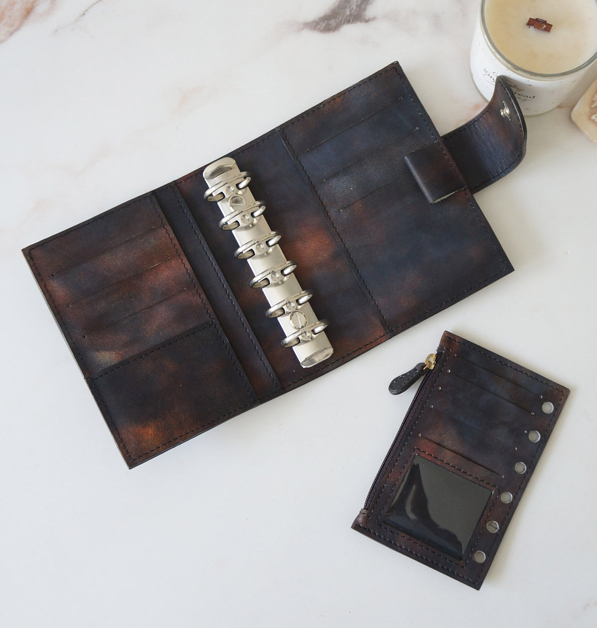 Nebuleuse Leather Planner Bundle - Pocket Ring Planner, Fly Leaf Wallet, Pouch & Bracelet