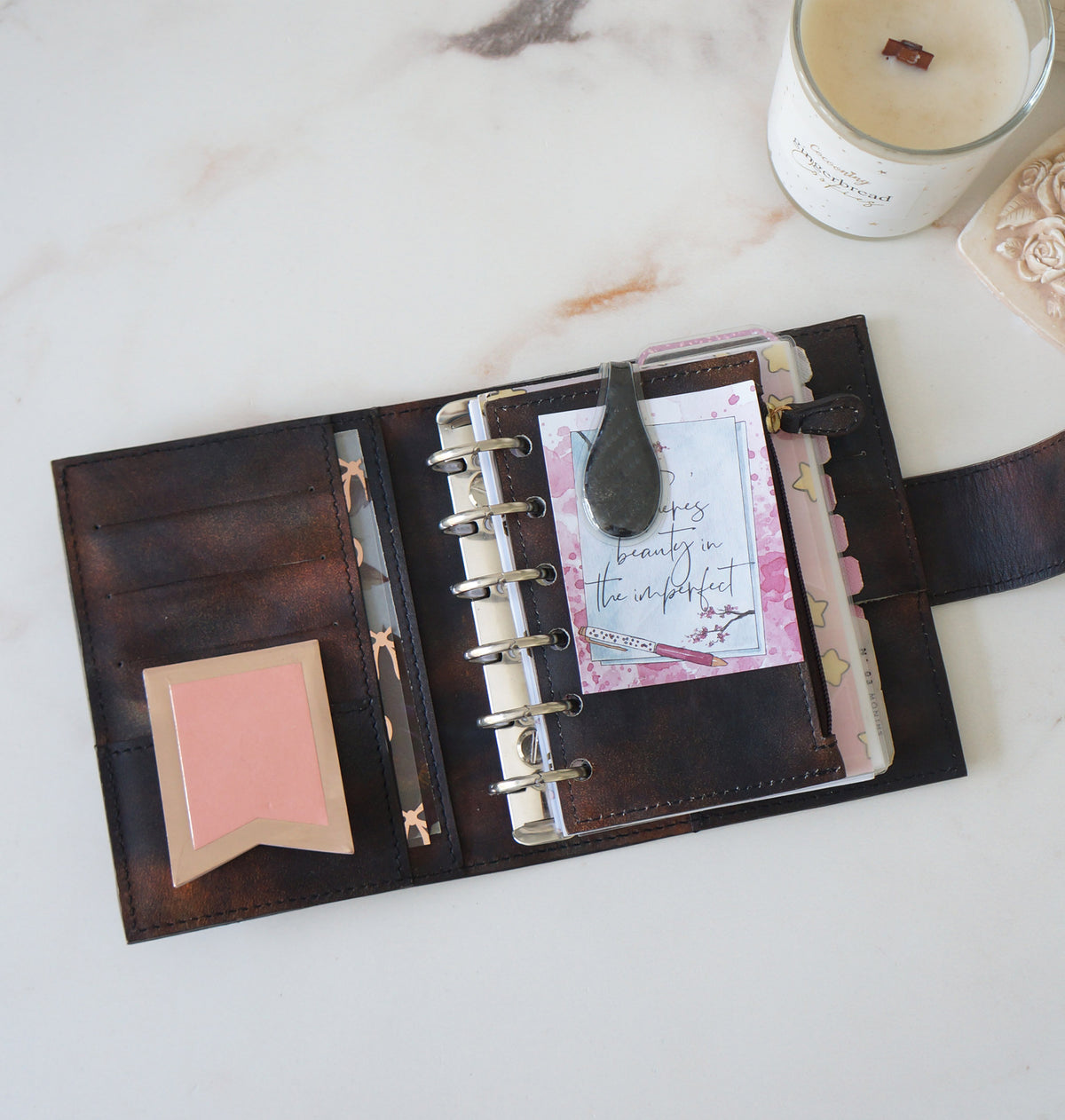 Nebuleuse Leather Planner Bundle - Pocket Ring Planner, Fly Leaf Wallet, Pouch & Bracelet
