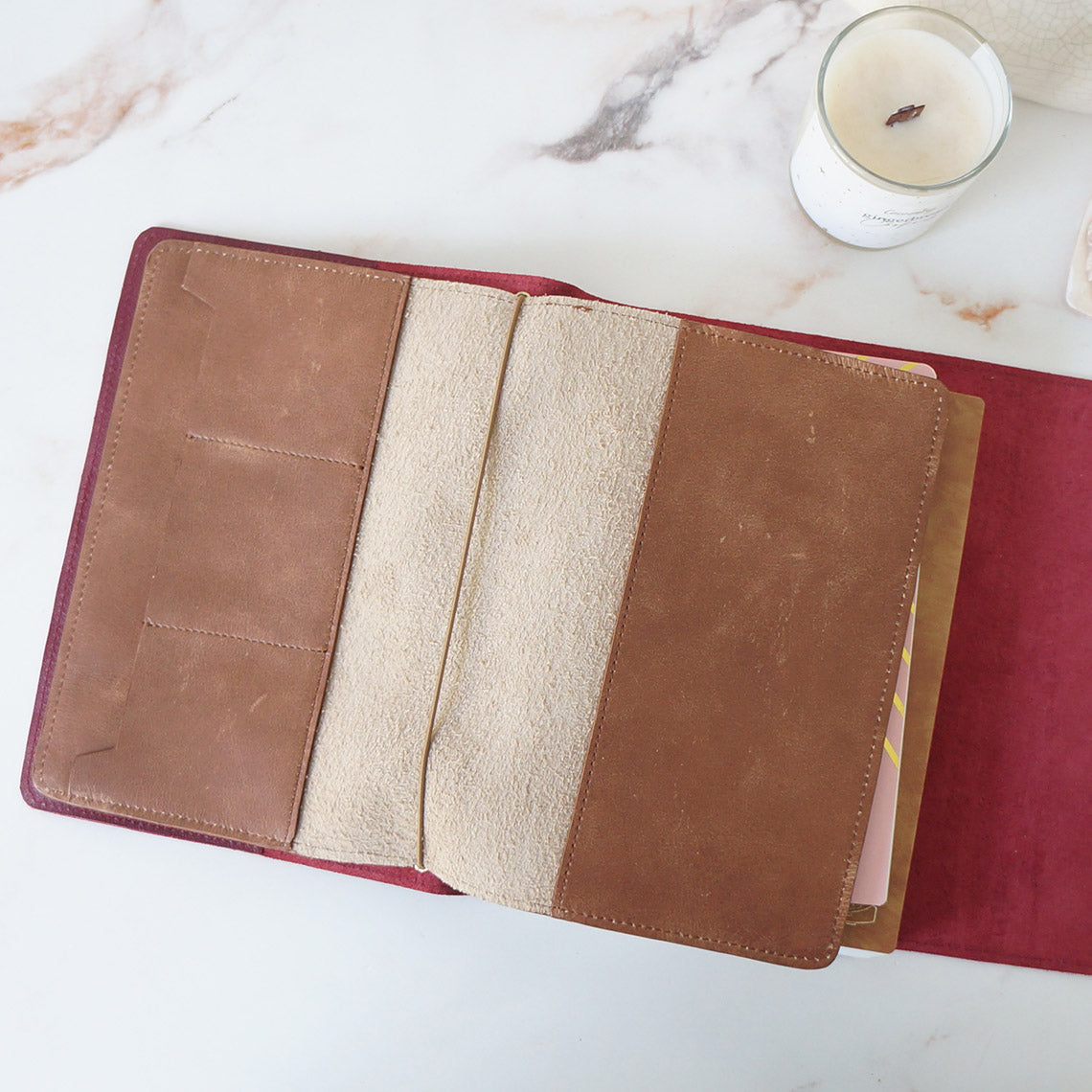 Trifold Combo A5 Cover + Wallet - Dark Red