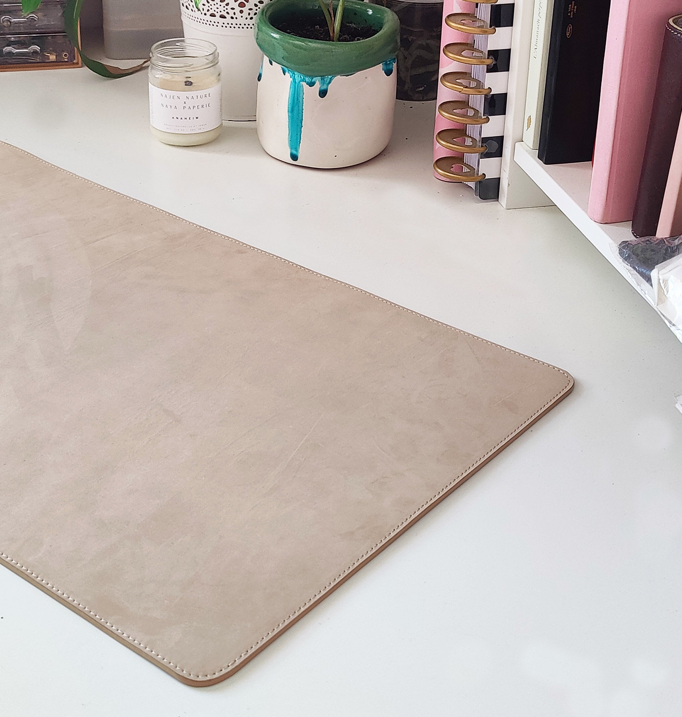 Desk Mat - Velvet Cotton/Pearl
