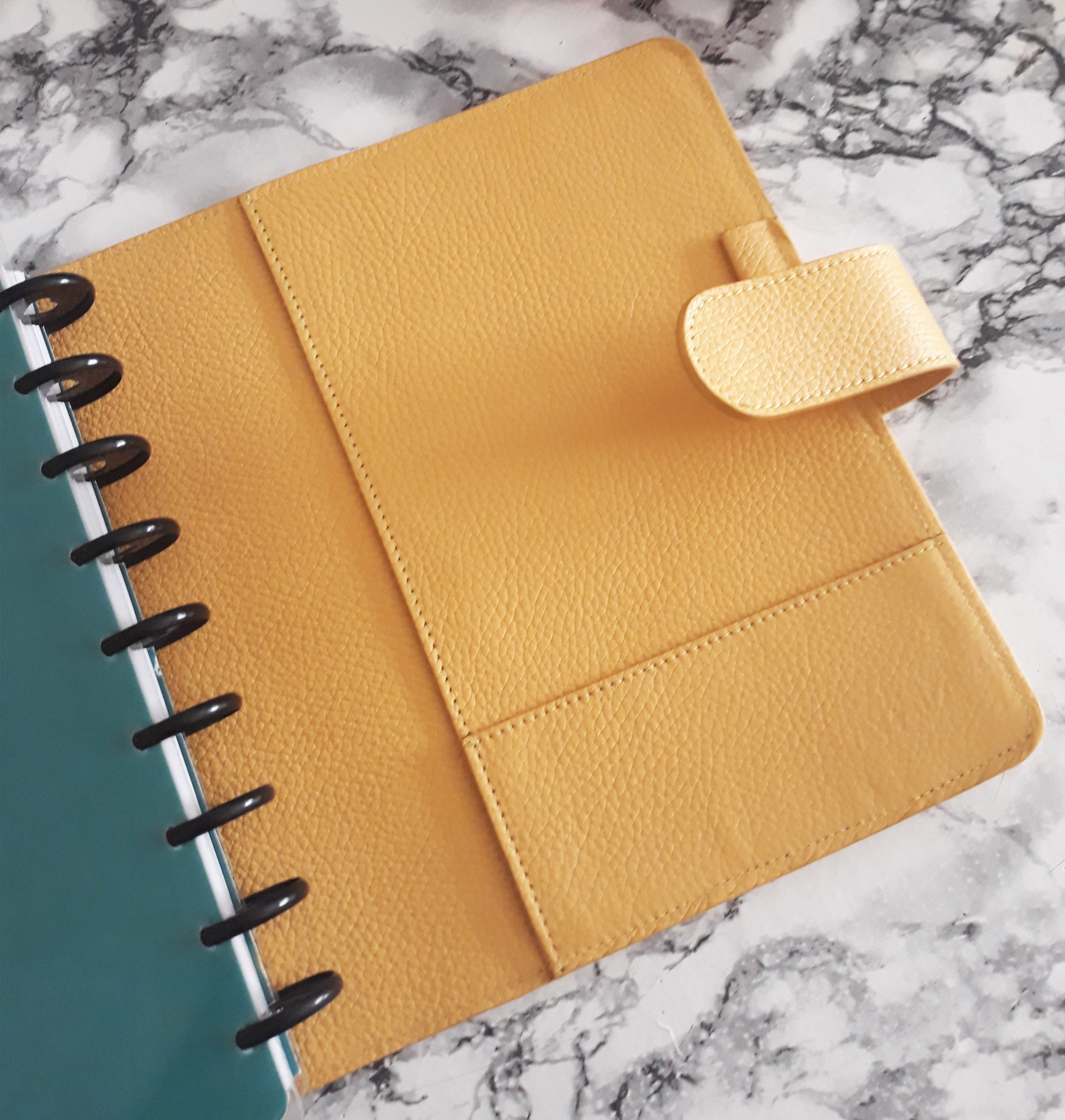 Custom Happy Planner Classic Cover in Sunflower leather