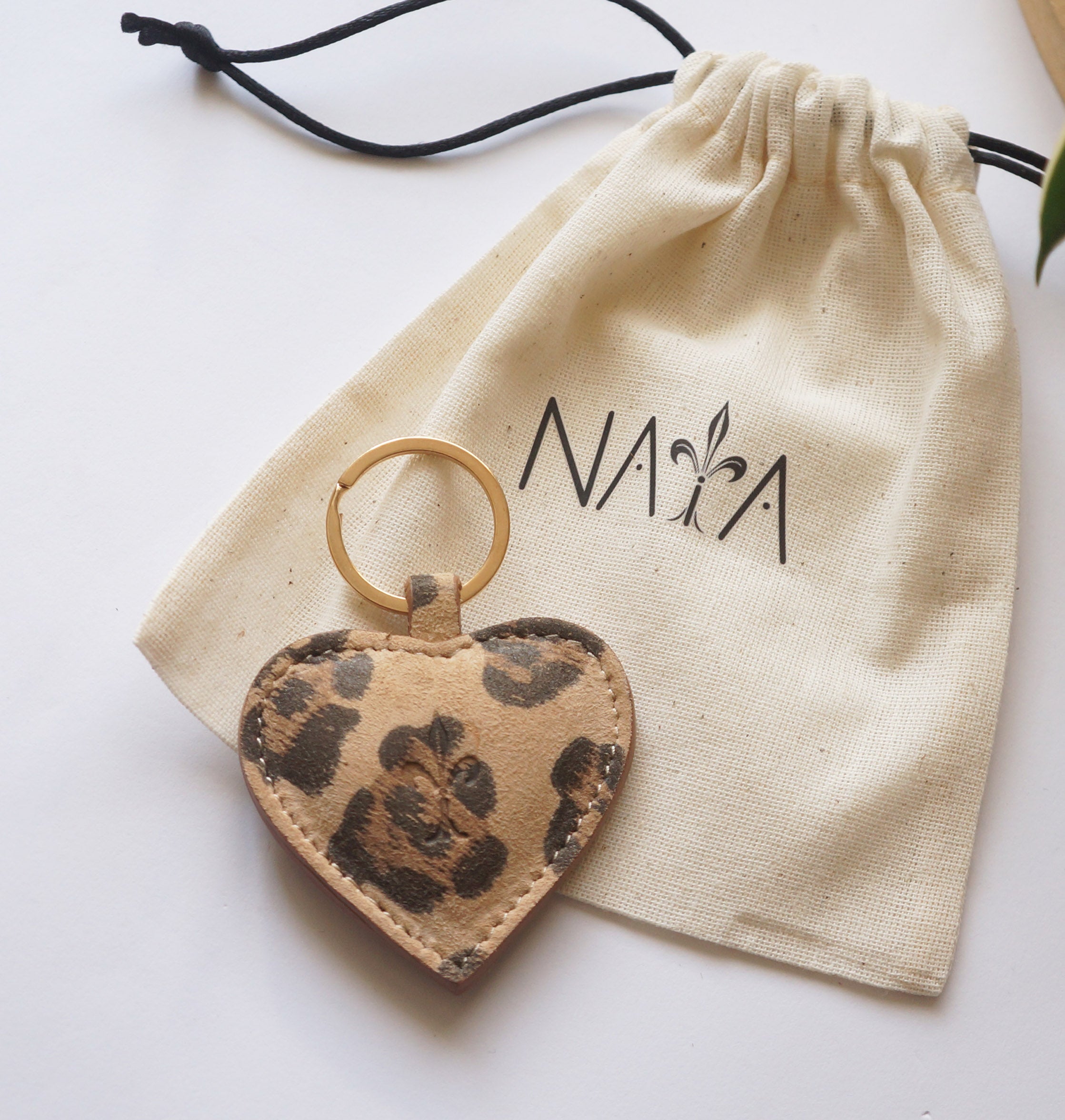 Heart Key Rings - Leopard Light