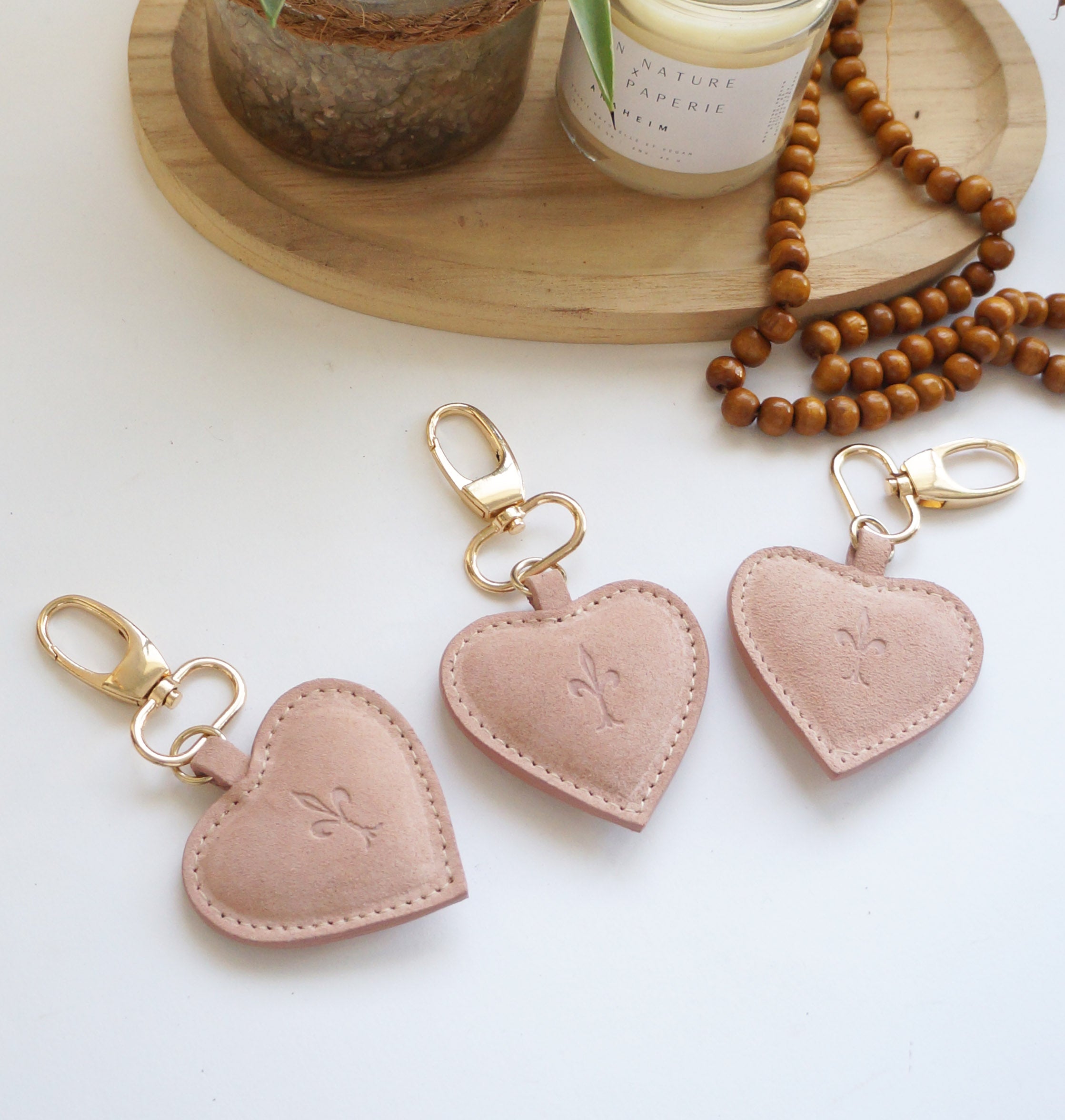 Heart Key Rings - Dessert Sand