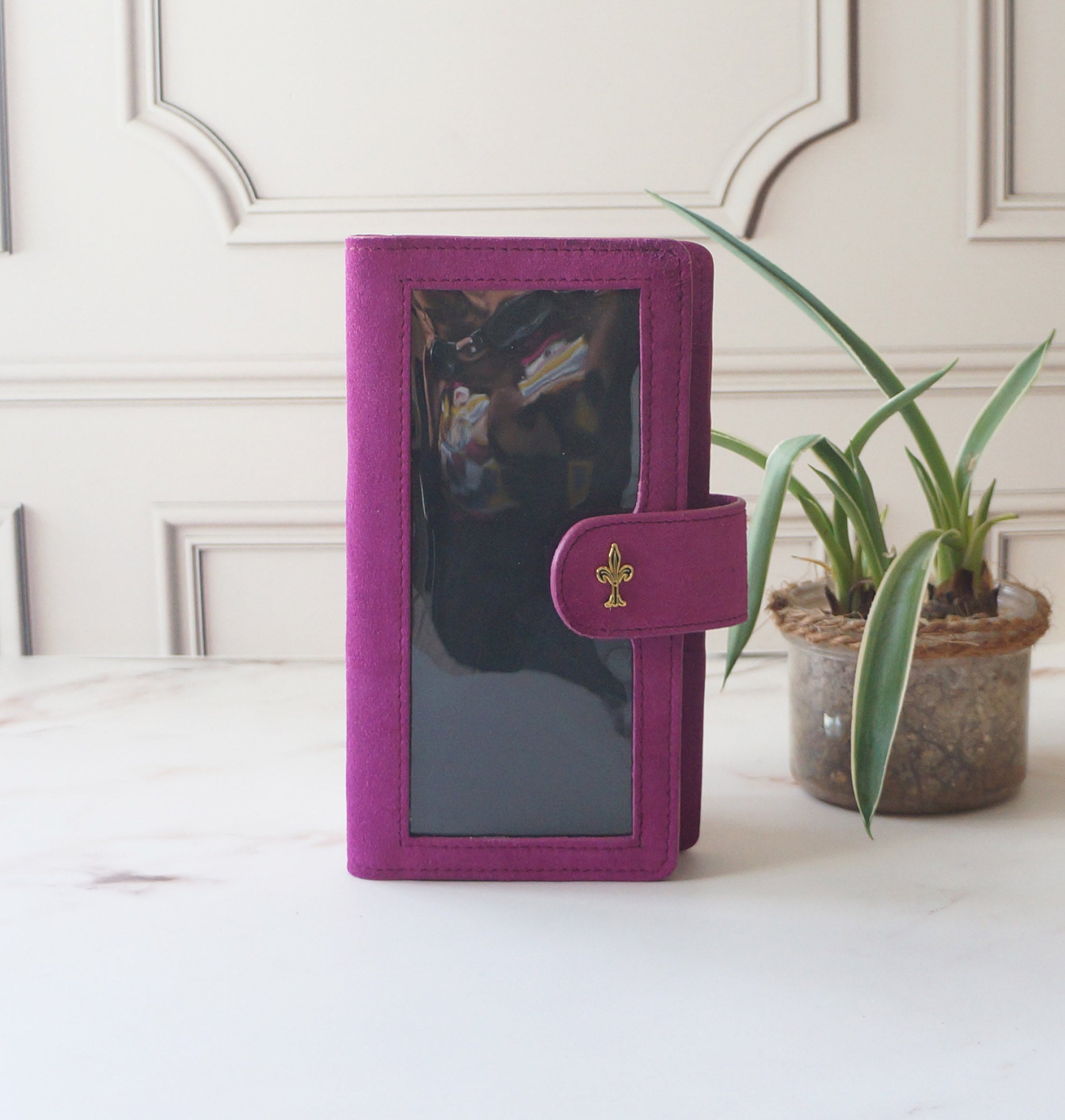 Hobonichi Mega Cover clear front - Suede Berry