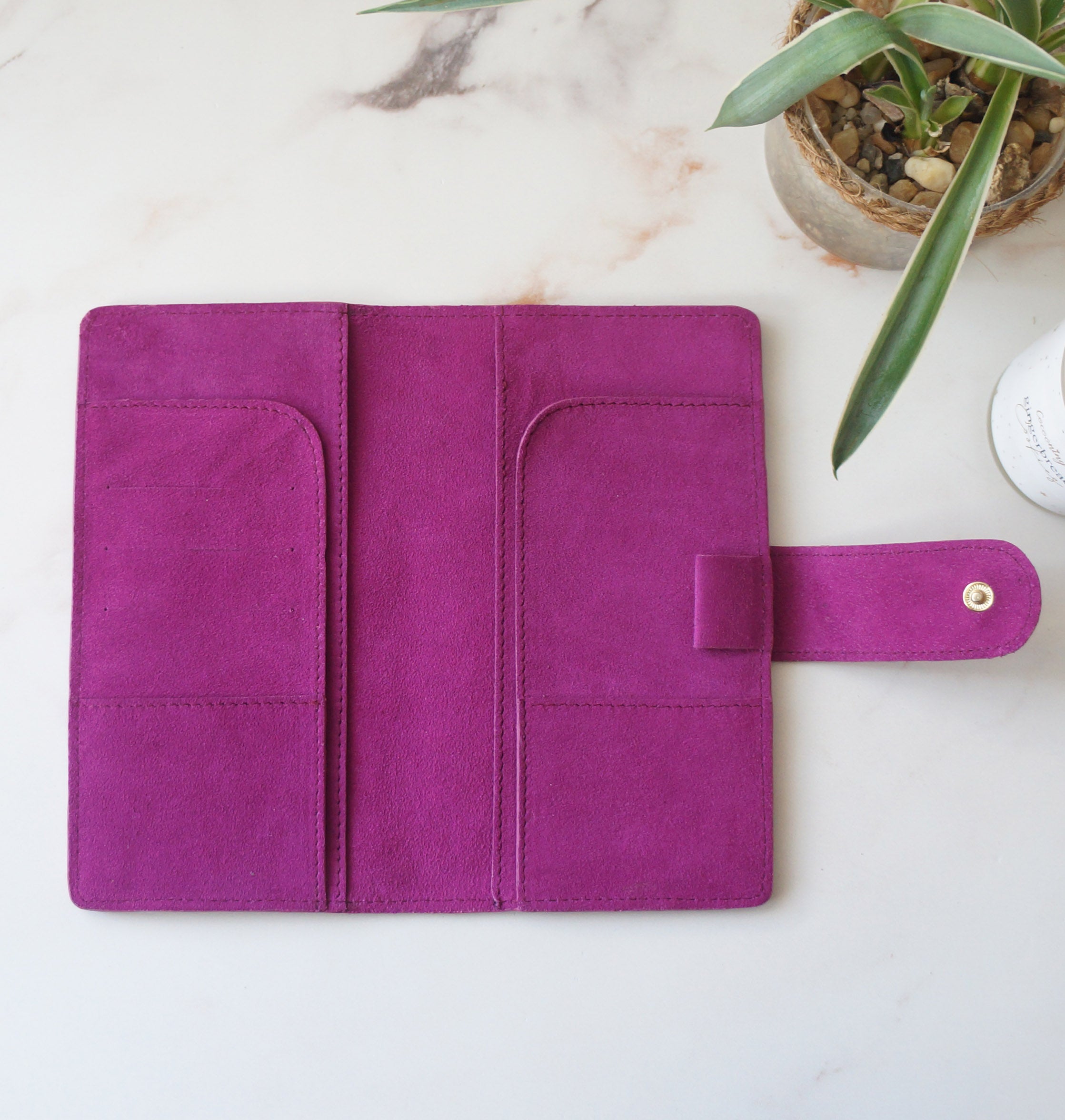Hobonichi Mega Cover clear front - Suede Berry