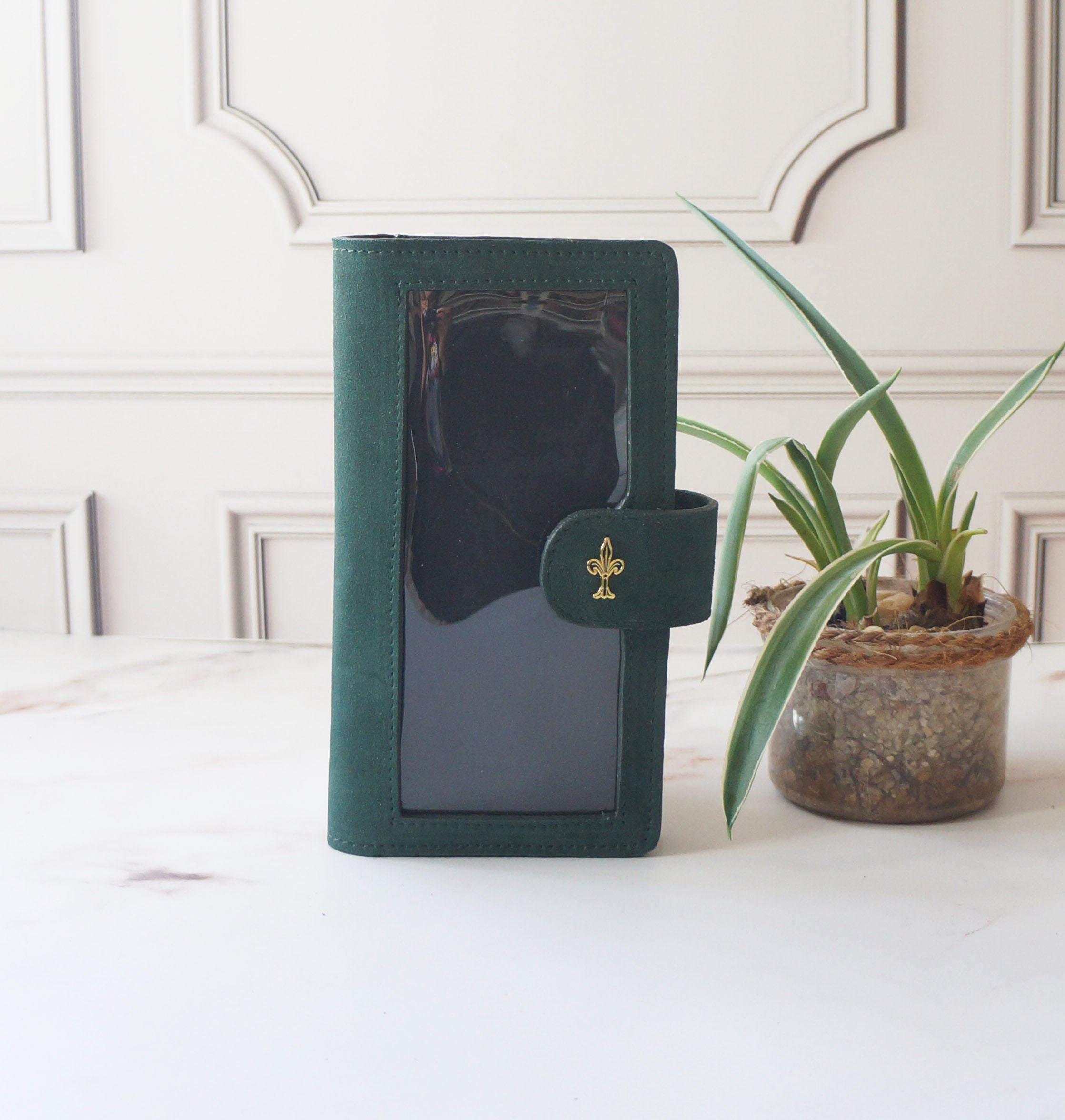 Hobonichi Mega Cover clear front - Suede Green