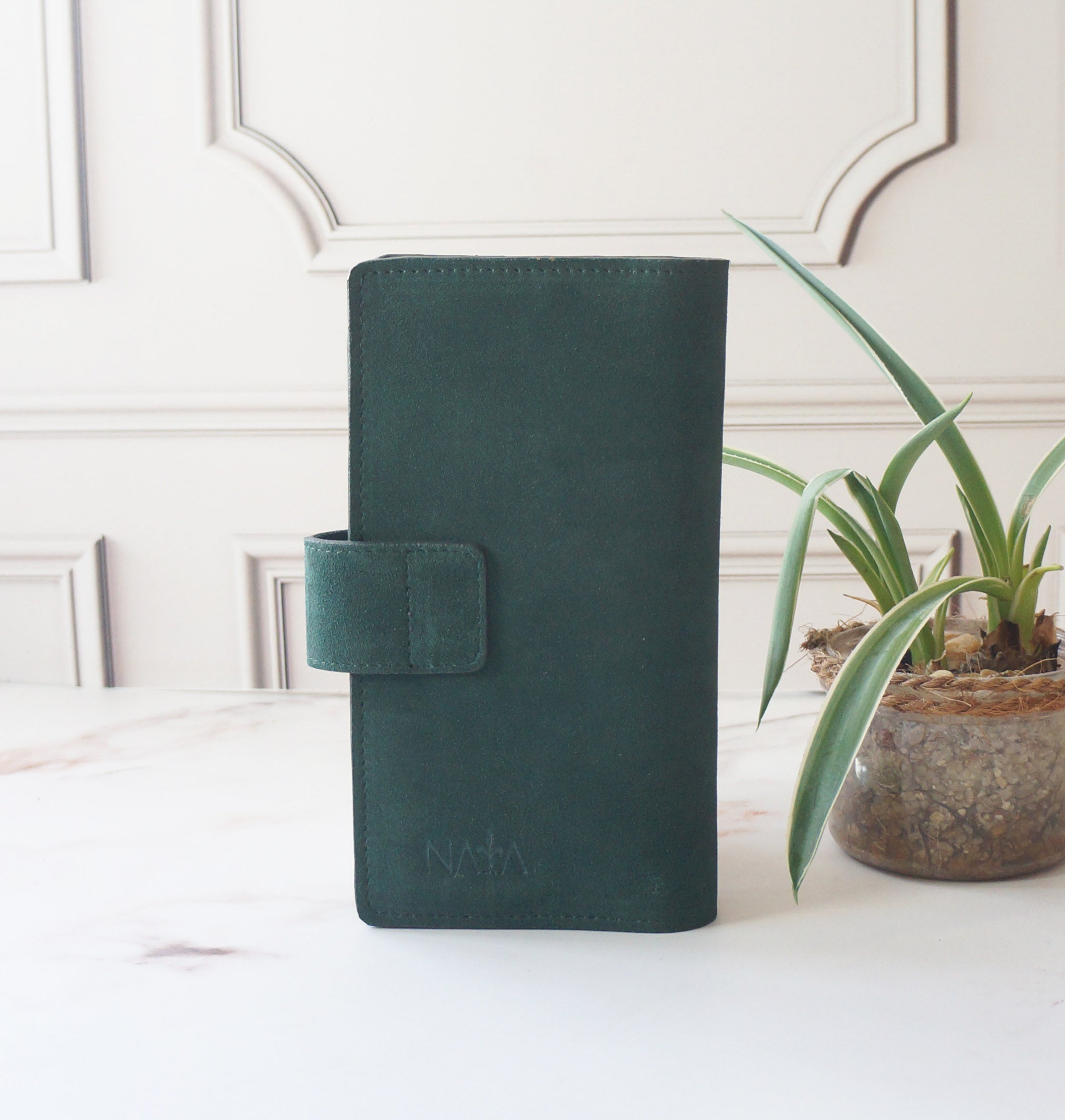 Hobonichi Mega Cover clear front - Suede Green