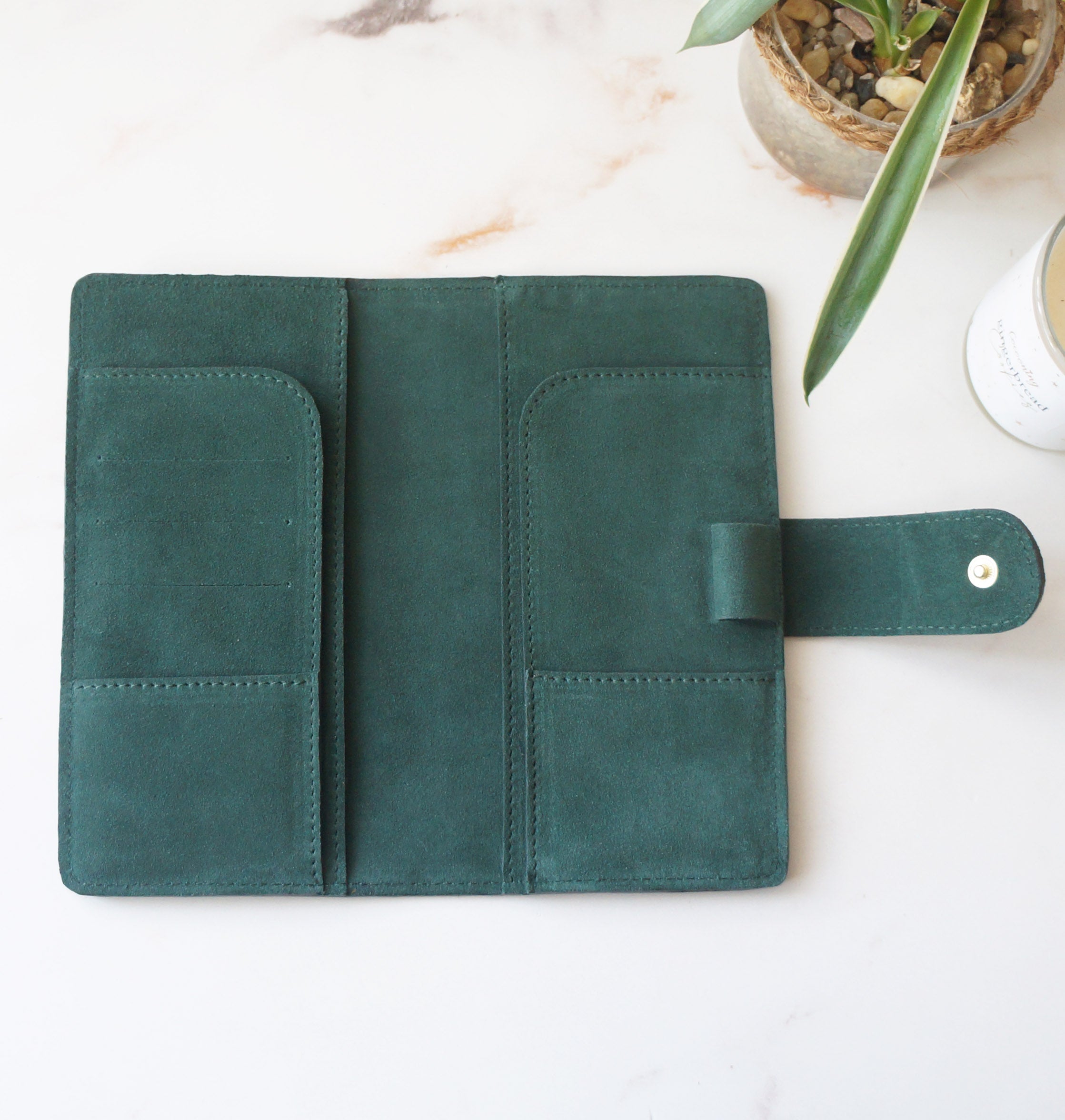 Hobonichi Mega Cover clear front - Suede Green