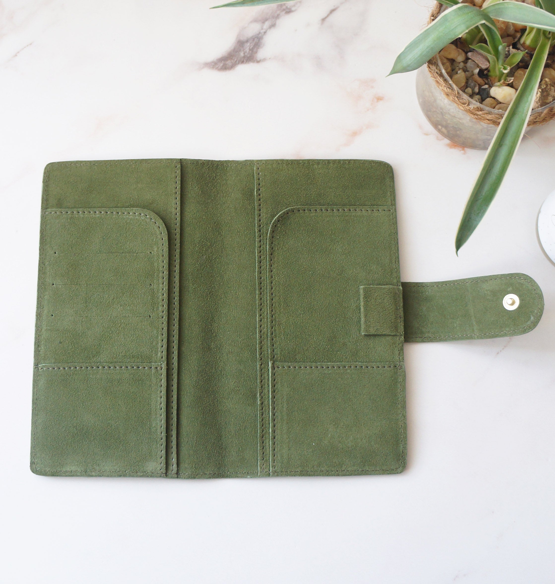 Hobonichi Mega Cover clear front - Suede Matcha