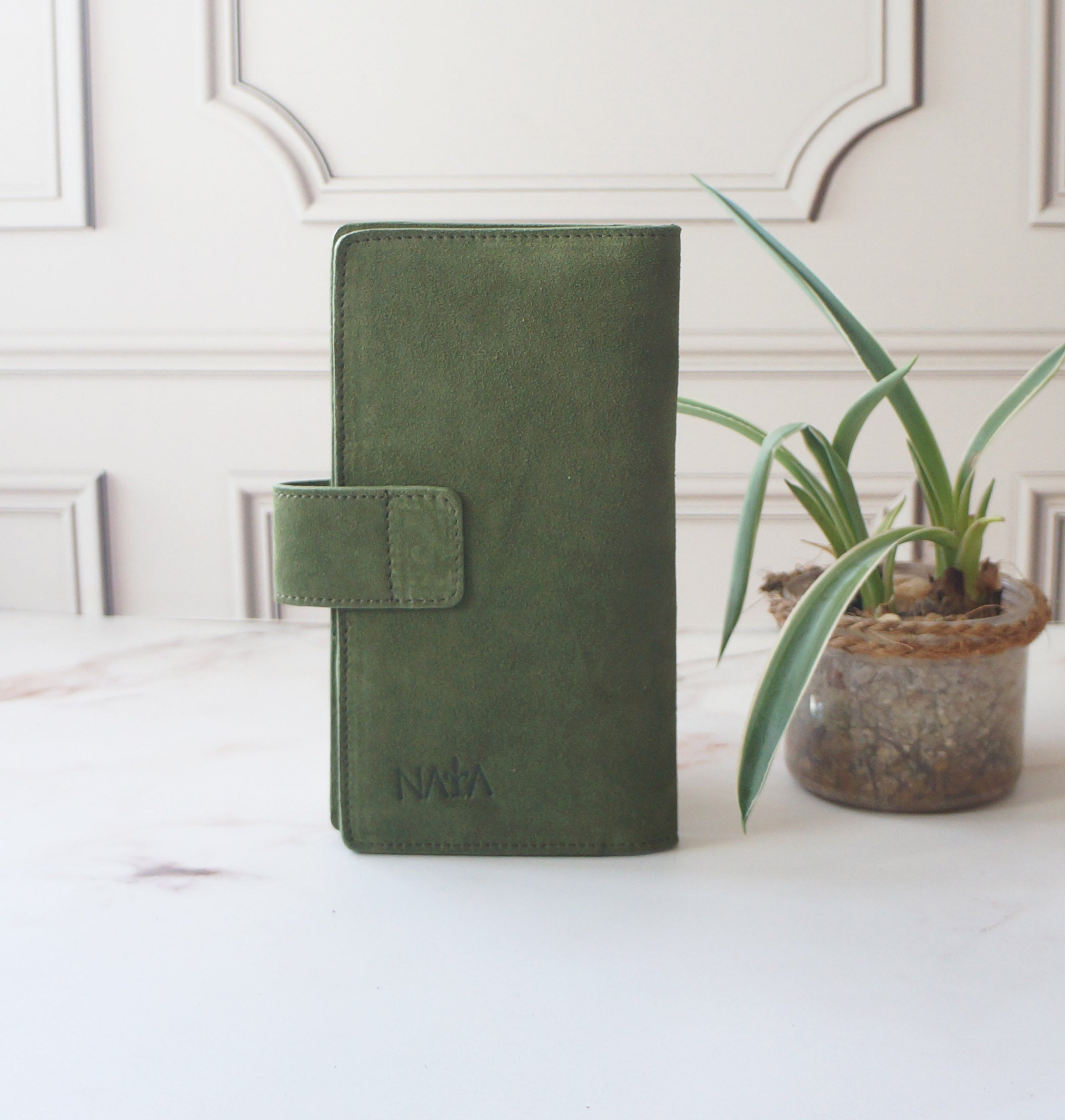 Hobonichi Mega Cover clear front - Suede Matcha