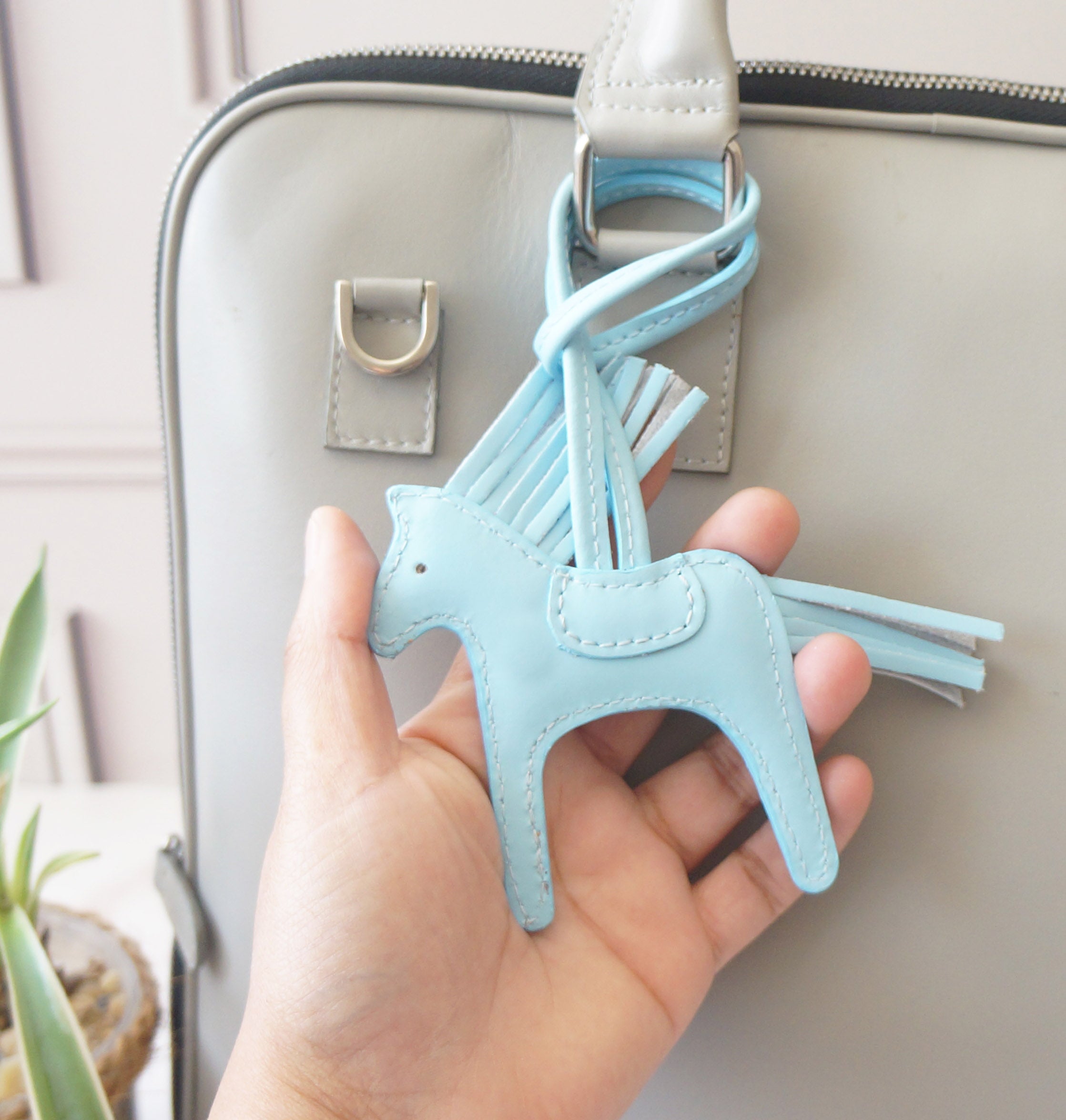 Leather Horse Charms - Smooth Blue