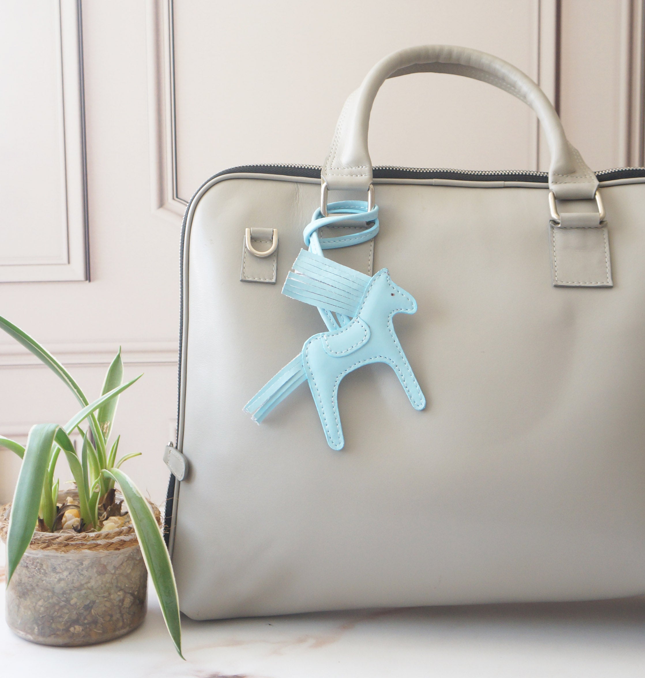 Leather Horse Charms - Smooth Blue