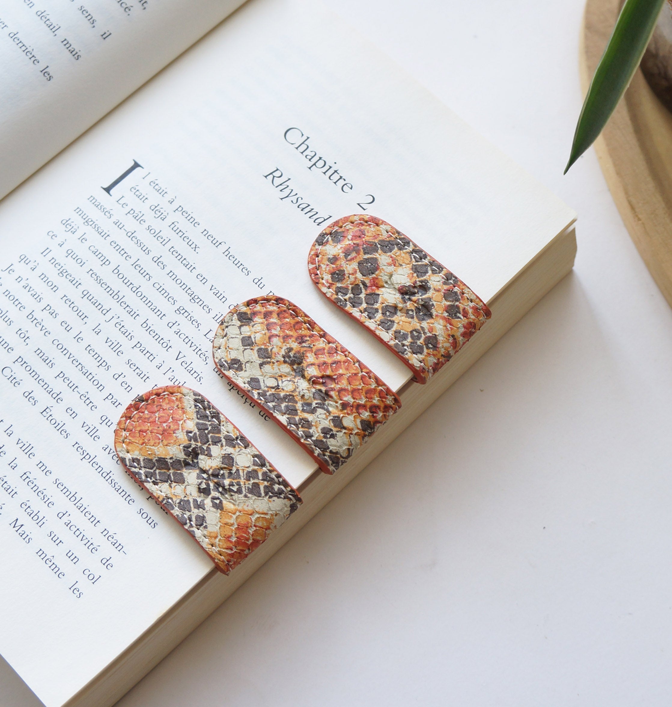 Magnetic Bookmarks - Orange Croc