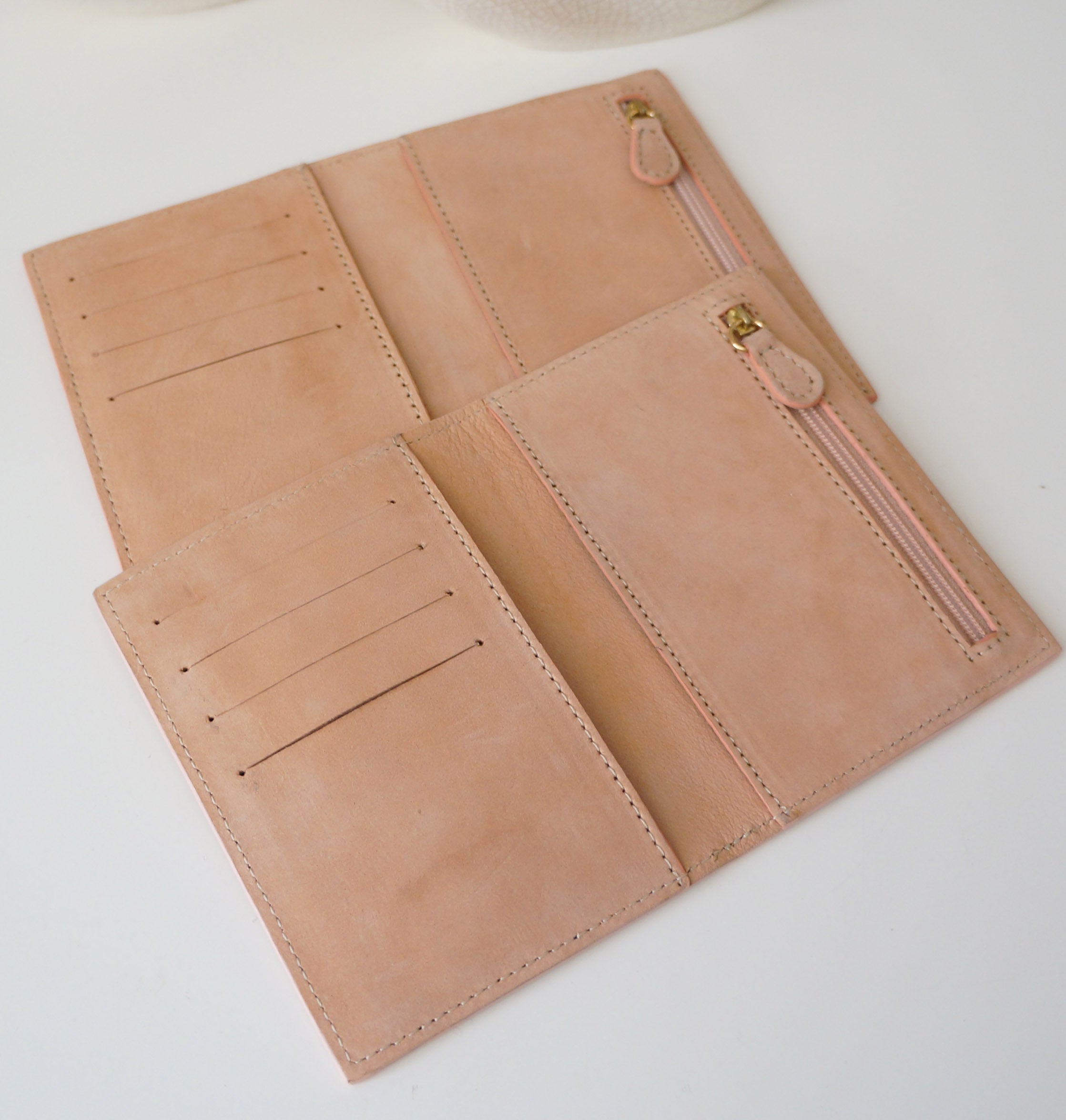 Passport Leather Inserts - Velvet Peachy Pink