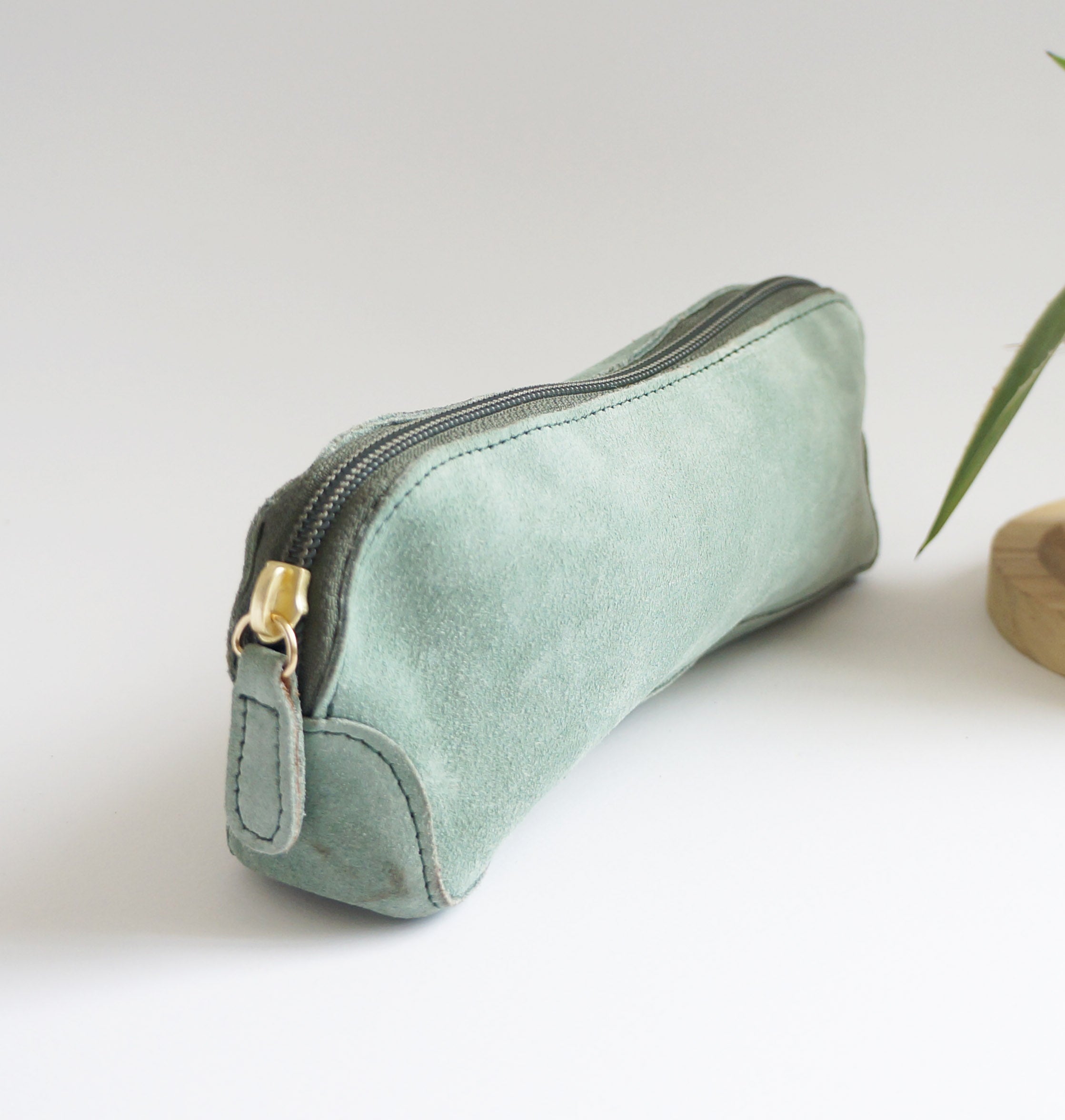 Pen Case - Aquaverde leather