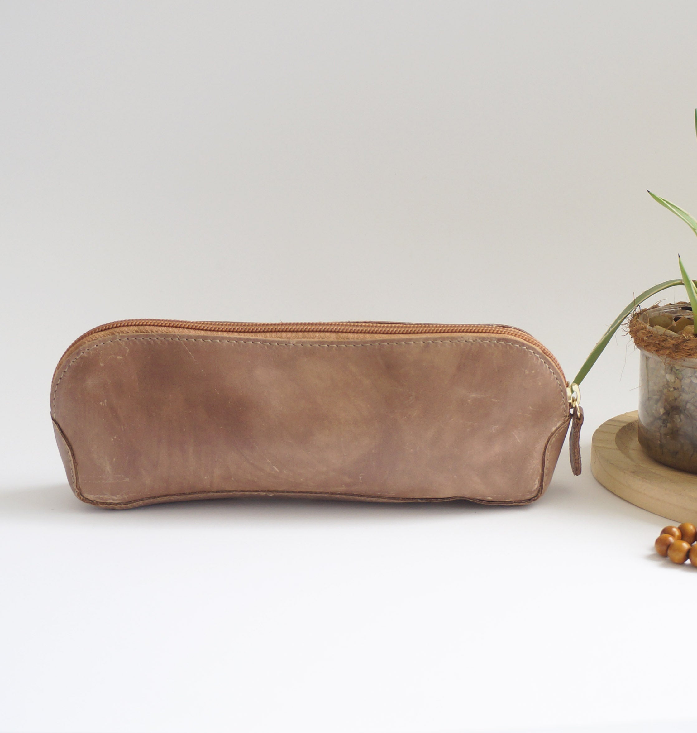 Pen Case - Spiced Cider leather