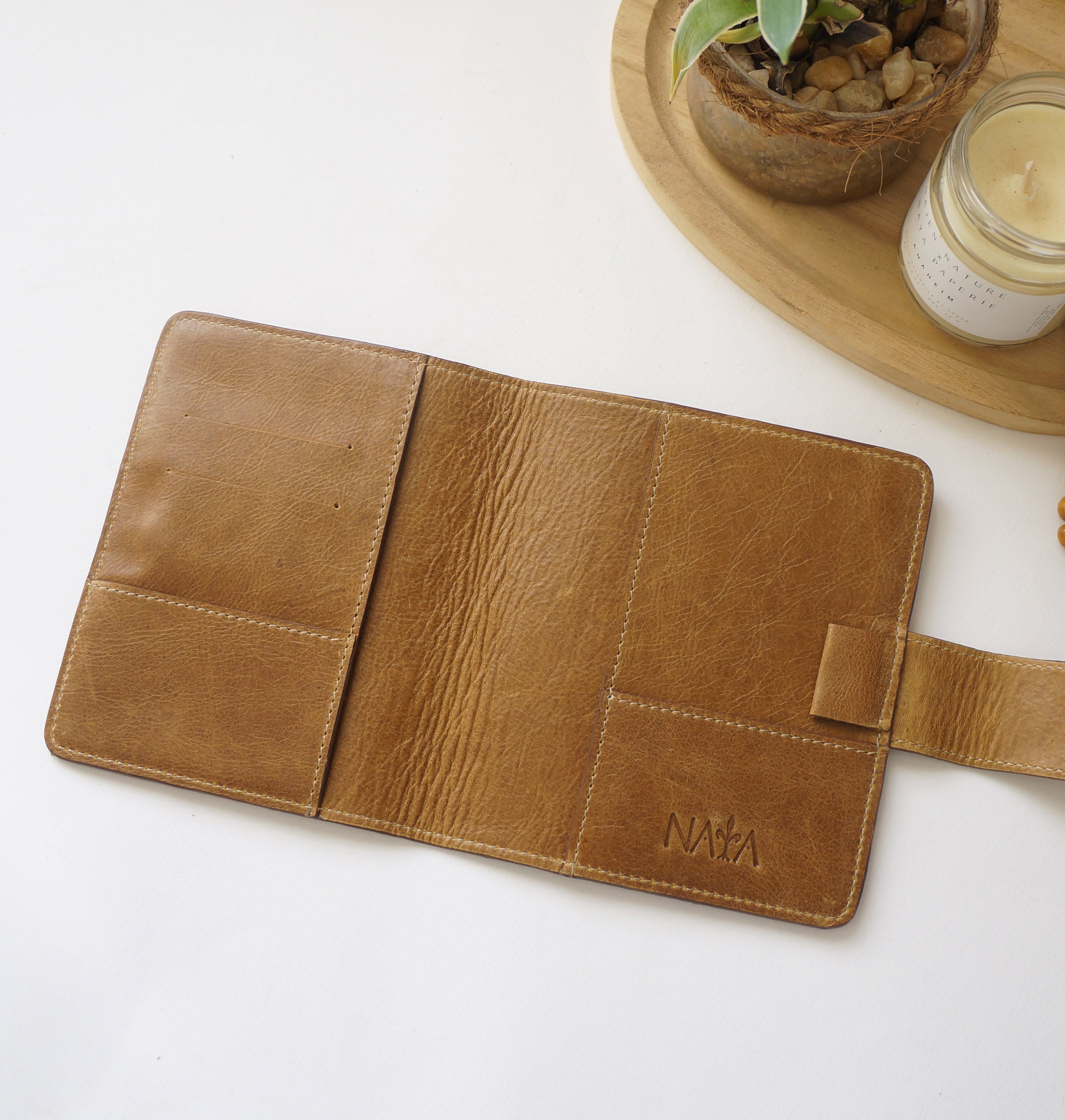 Pocket Wide Journal Cover Clear Front - Almond