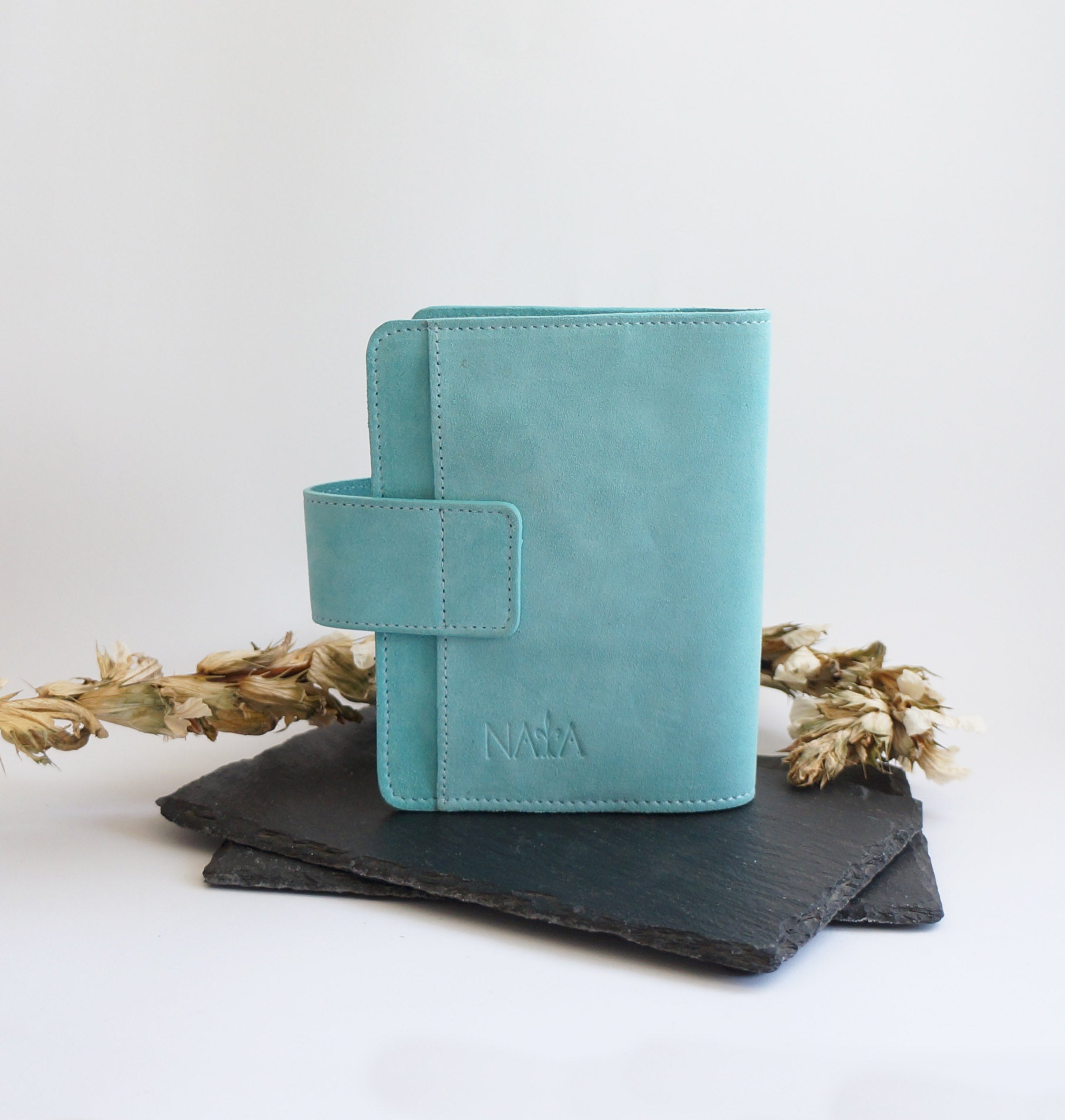 Pocket Journal Cover - Suede Tiffany Blue