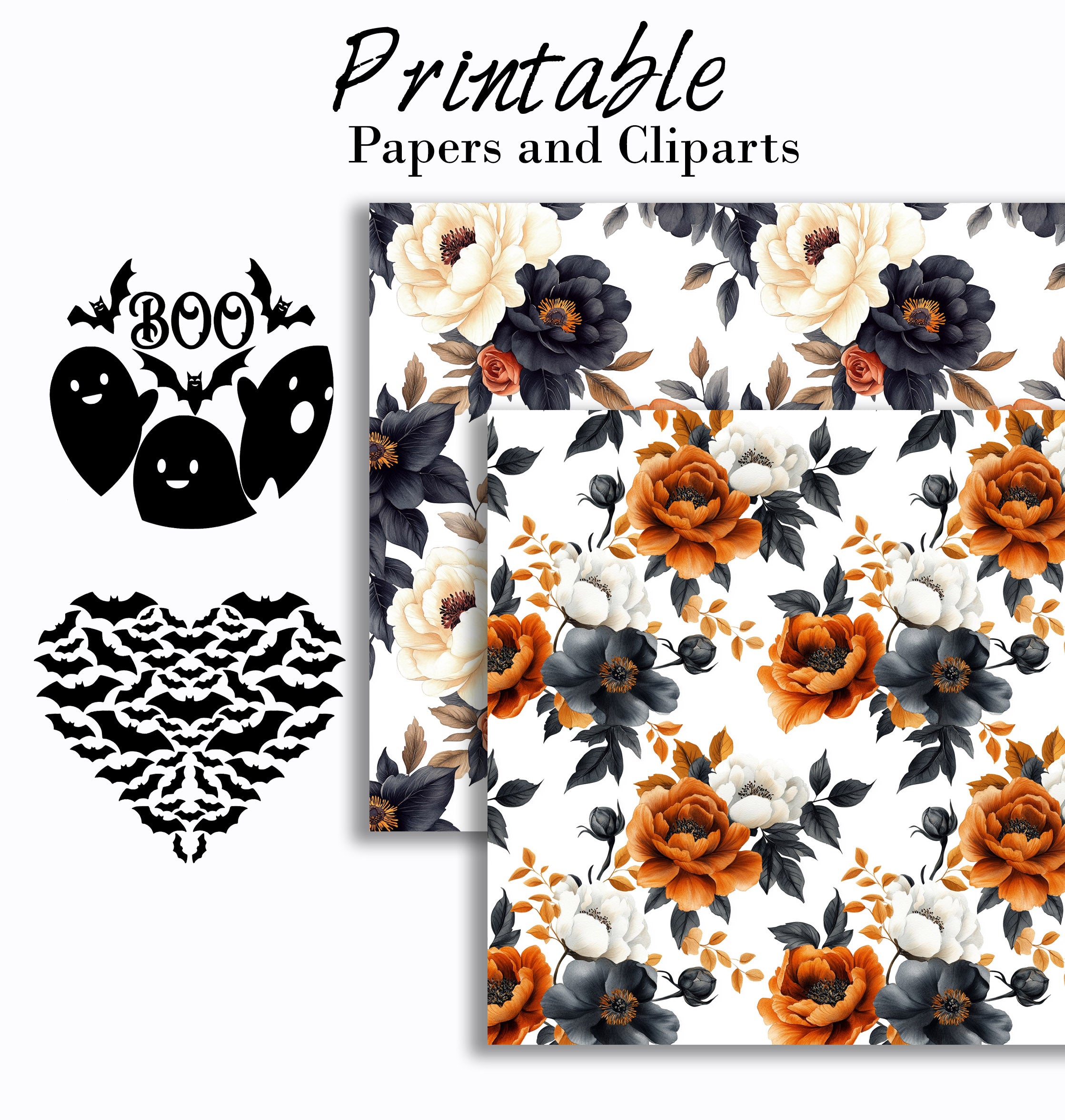 Halloween Flowers - Paper & Cliparts