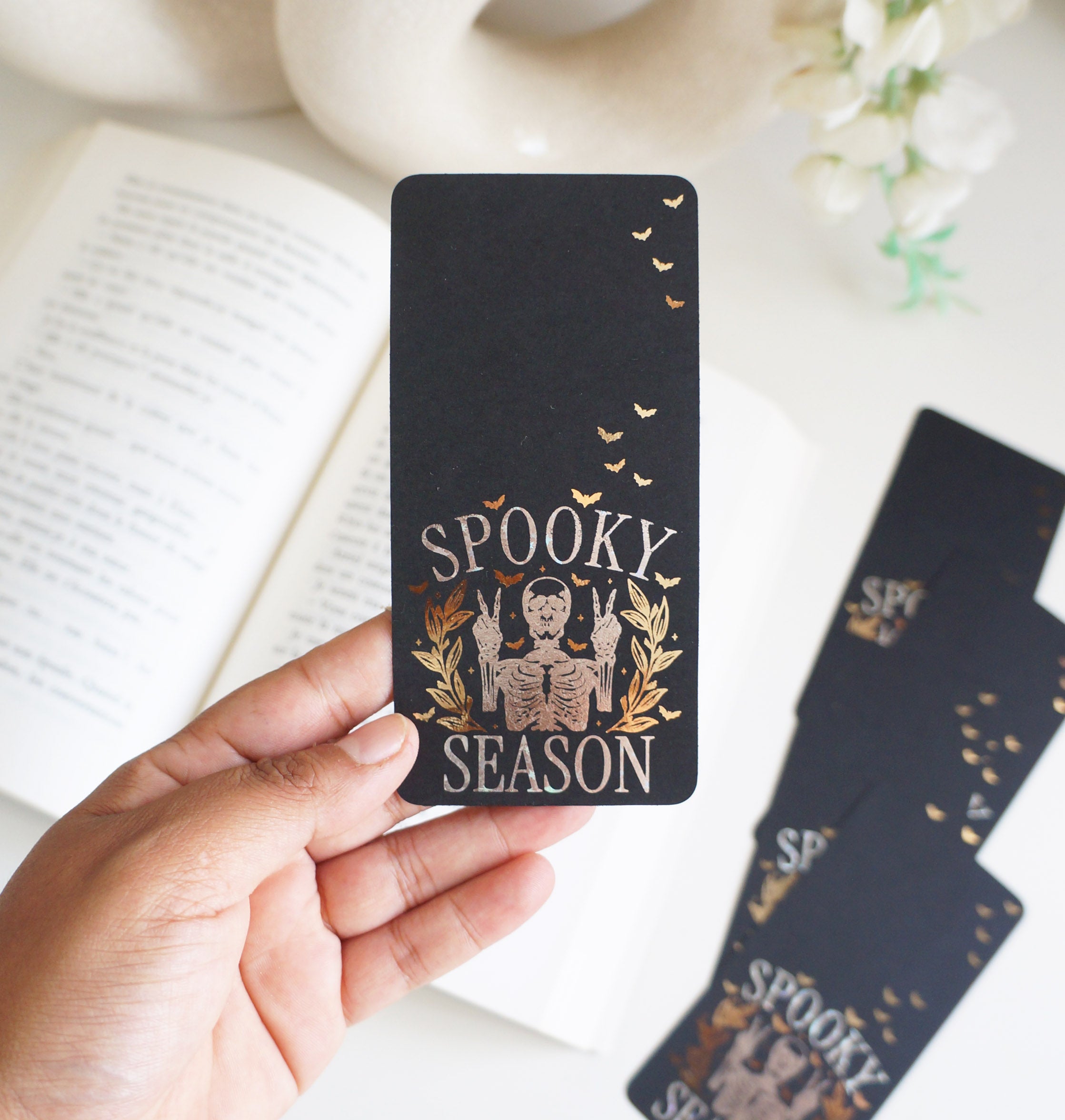 Spooky Season foiled bookmark