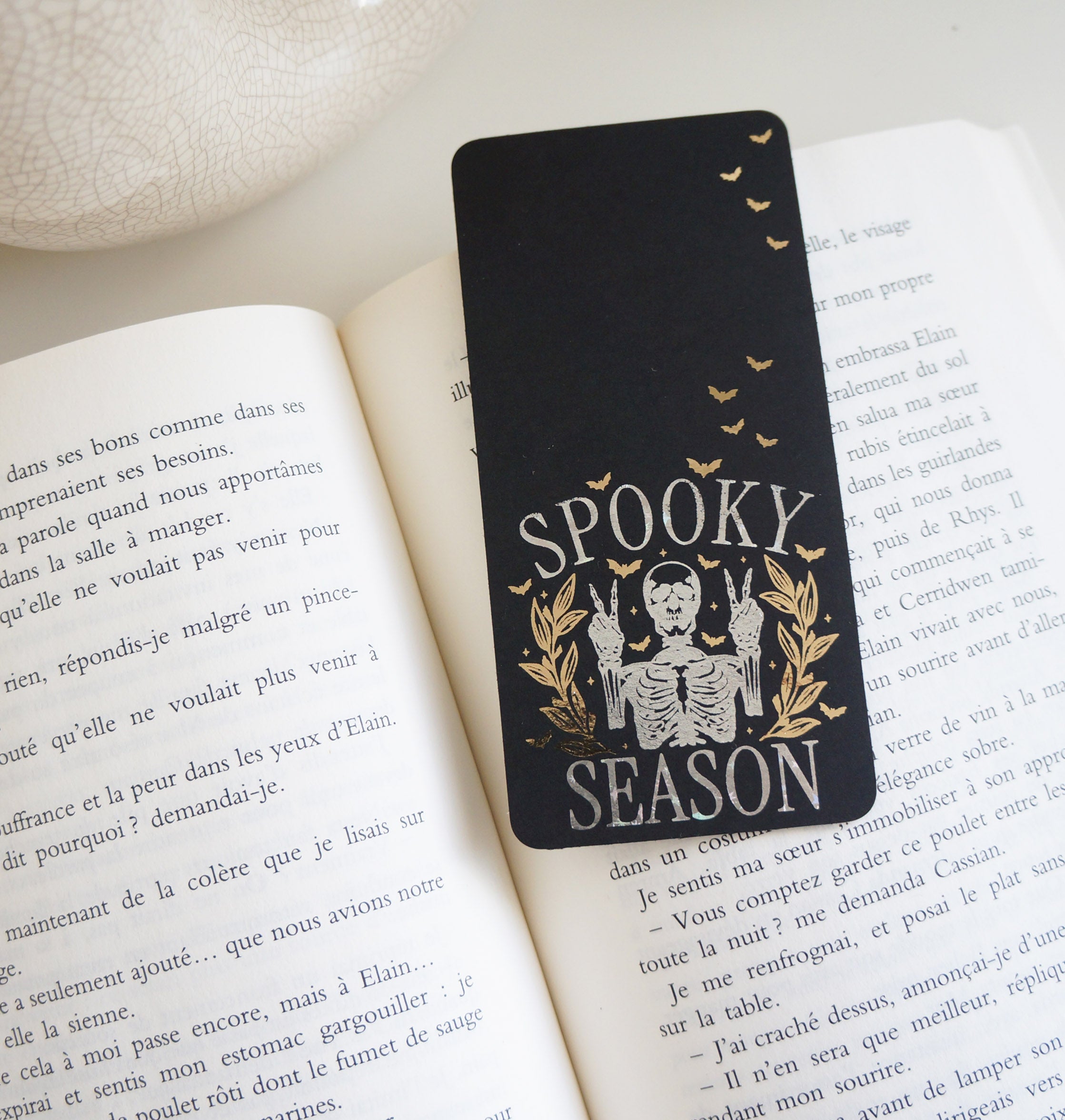 Spooky Season foiled bookmark