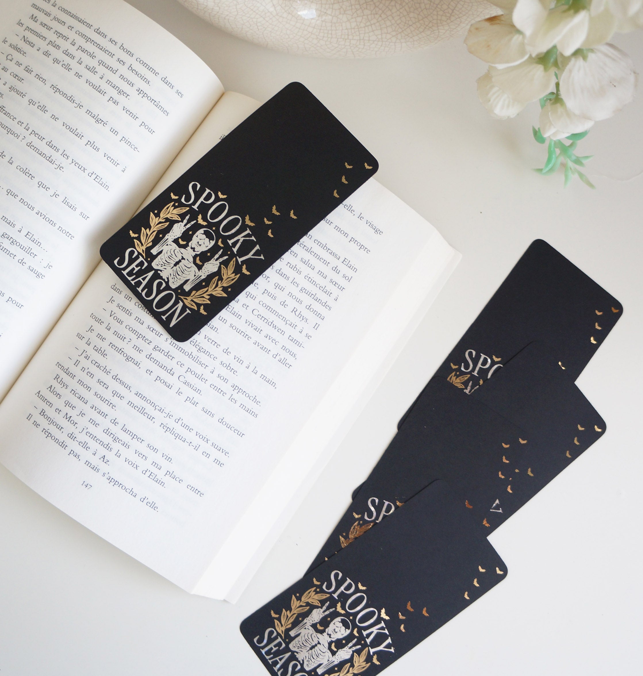 Spooky Season foiled bookmark