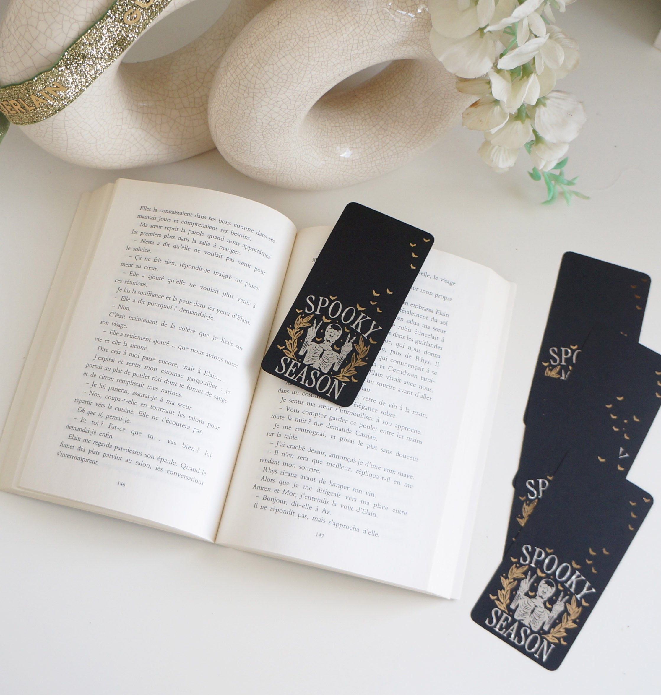 Spooky Season foiled bookmark