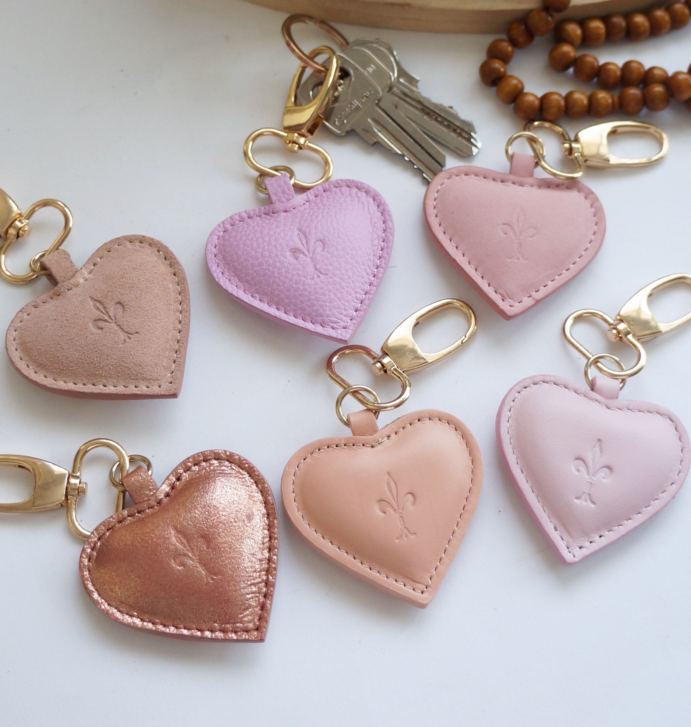 Girly Heart Key Rings