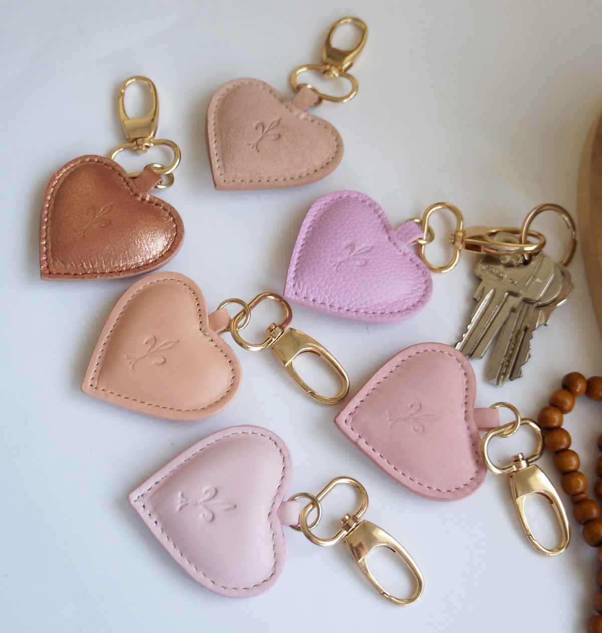Pink Heart Key Rings Girly Heart Key Rings