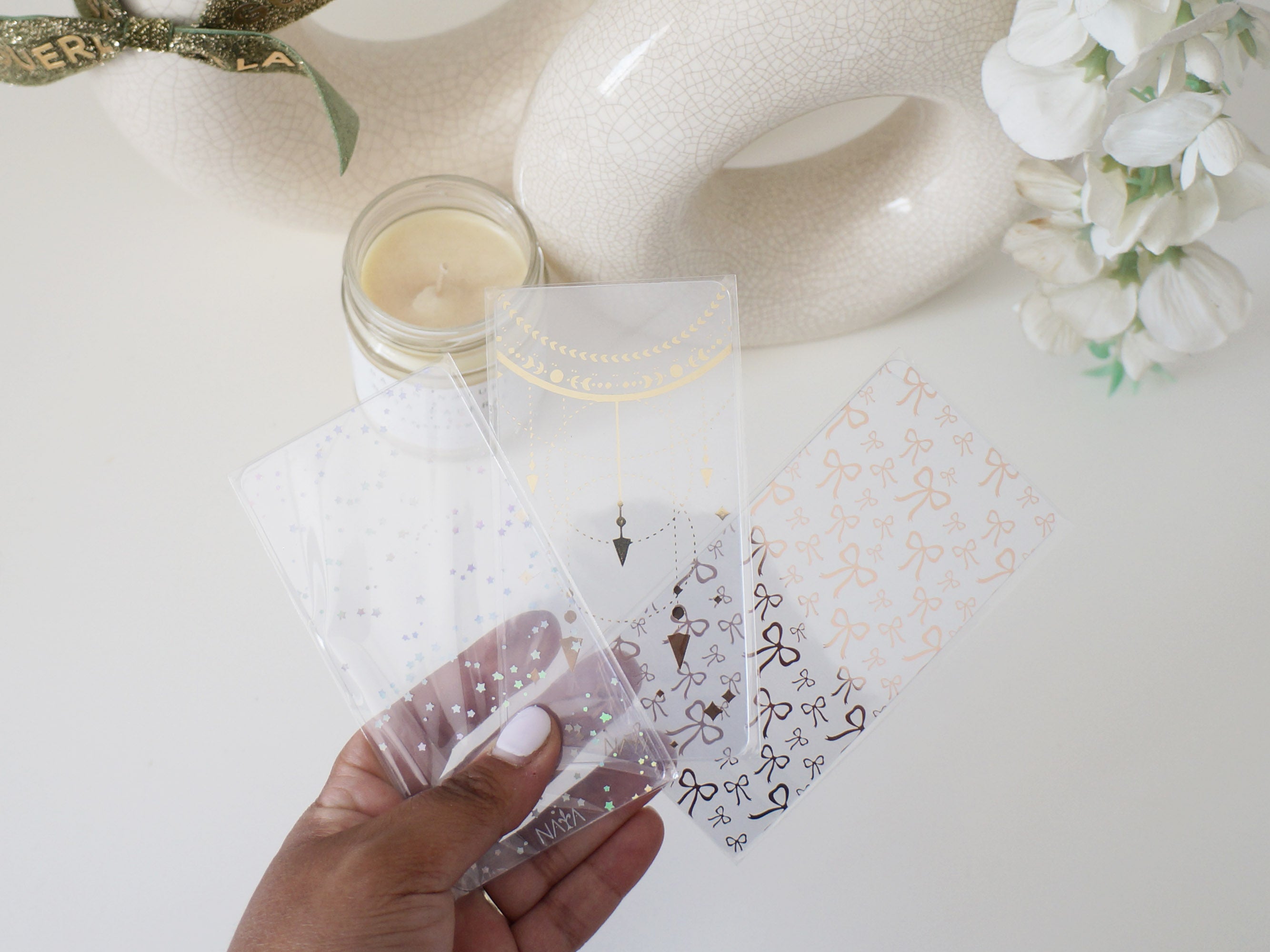 Foiled washis cards