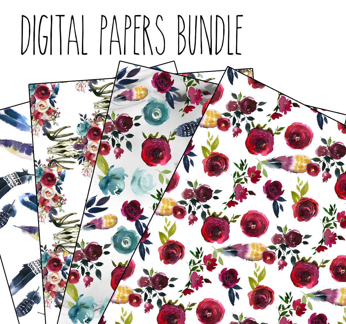Merlot digital papers bundle - Naya Paperie