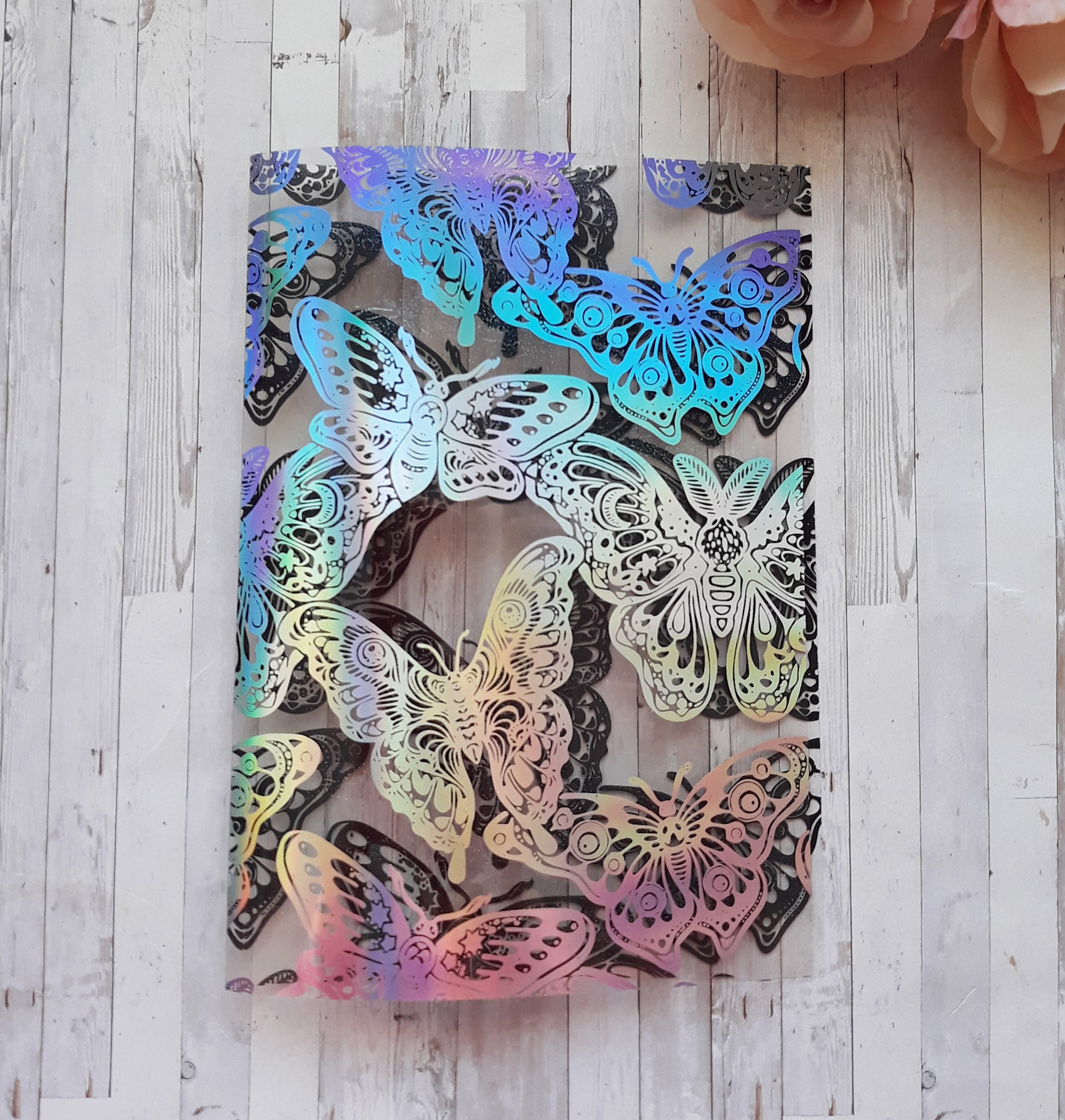 Acetate Foiled Moths-Butterfly Dashboard - Naya Paperie