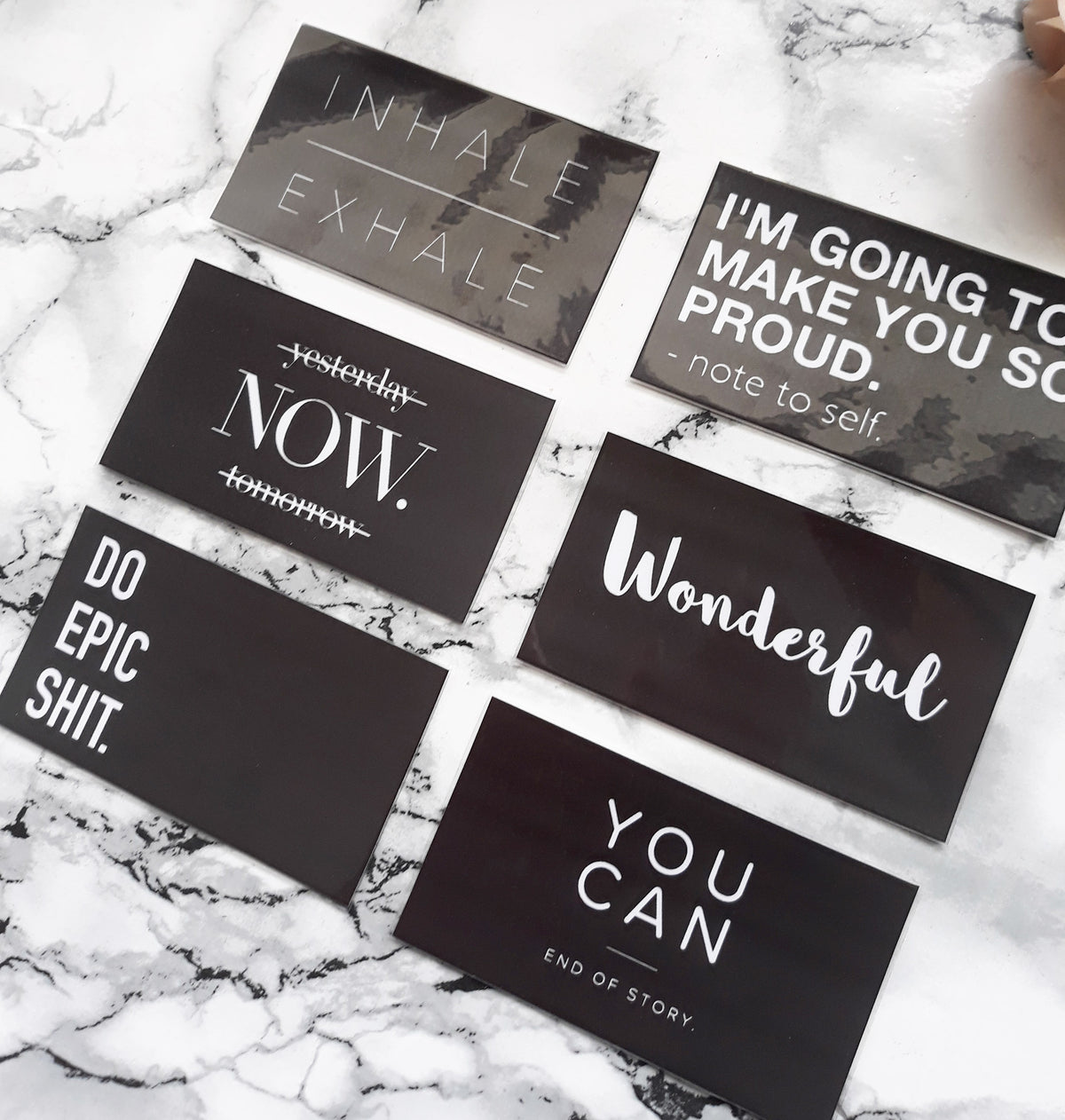 Motivational quotes planner cards