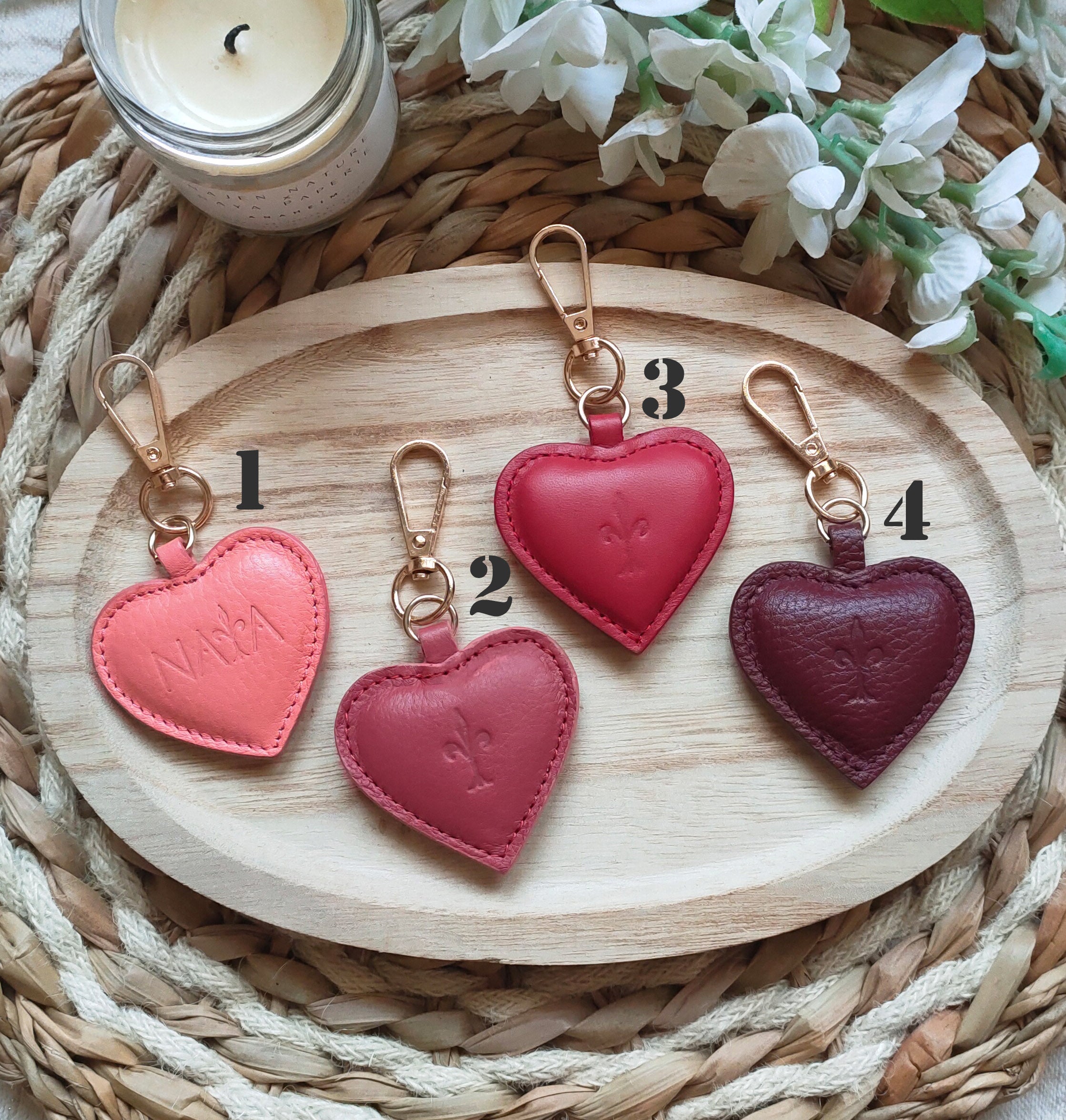 Red/Orange Shades Heart Key Rings