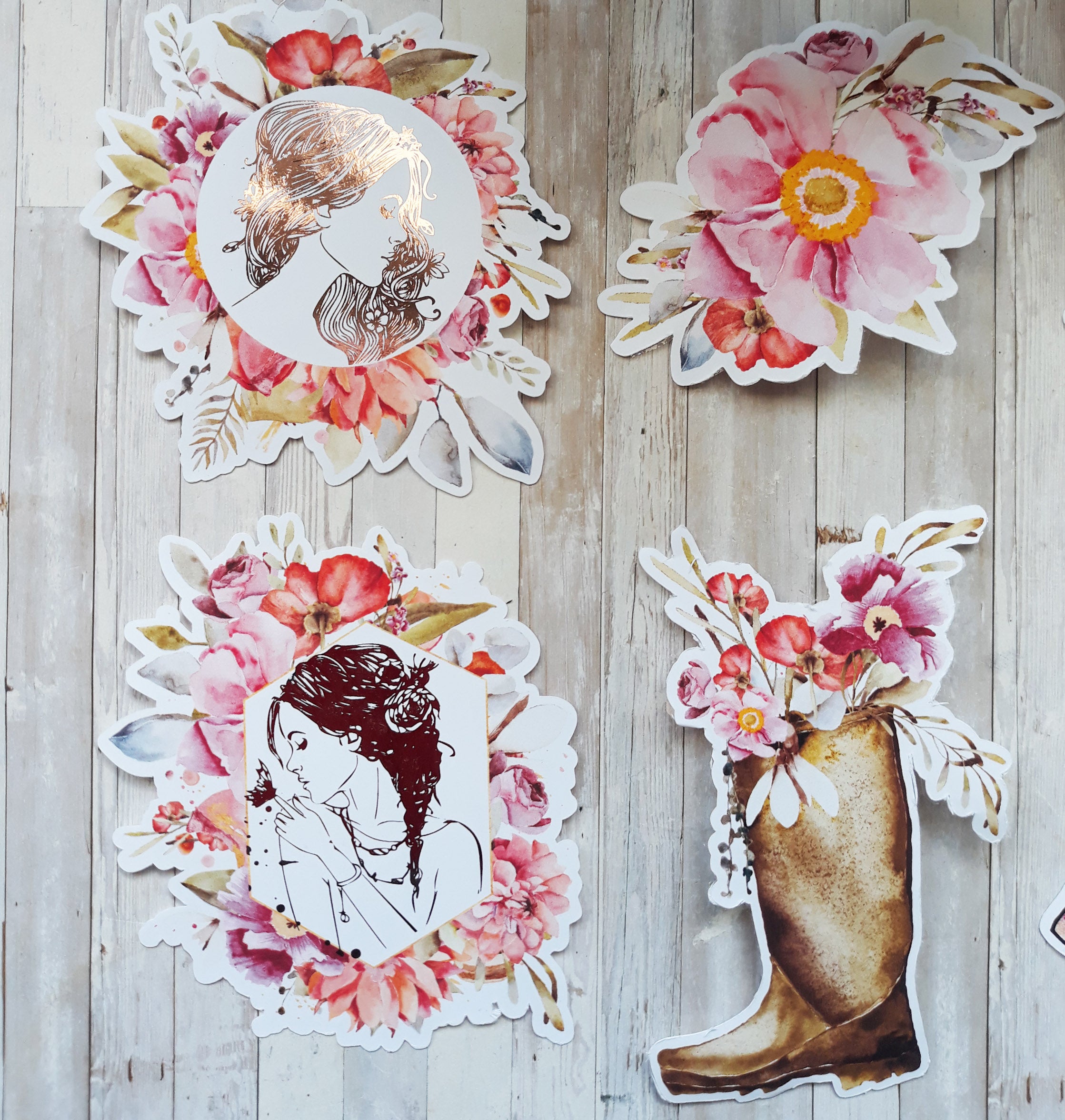 Rosey Collection Die Cuts Foiled - Naya Paperie